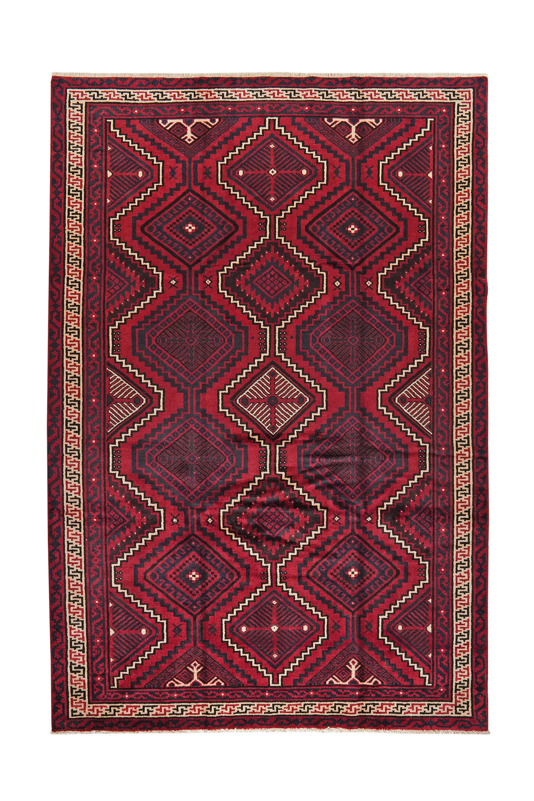 Geometric Red Lori Persian Area Rug 5x10 Iran lori rug