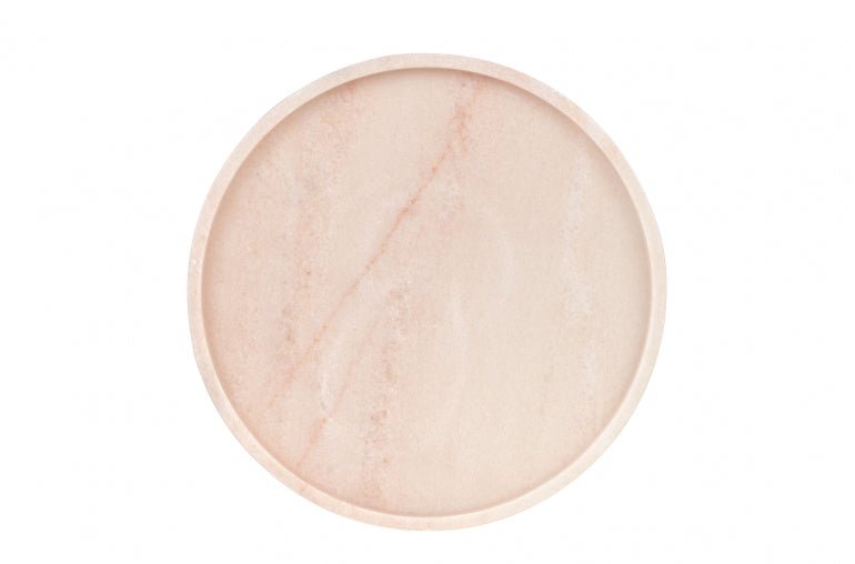 Round Pink Marble Tray Small